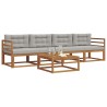 Ensemble de canapés d'extérieur 5 pcs Gris Naturel et Clair 525696525696