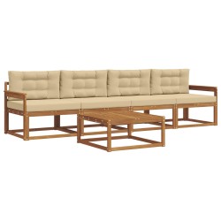 Ensemble de canapés d'extérieur 5 pcs Naturel et Beige 525698525698