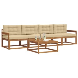 Ensemble de canapés d'extérieur 5 pcs Naturel et Beige 525698525698