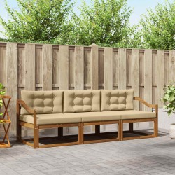 Ensemble de canapés d'extérieur 3 pcs Naturel et Beige 525699525699