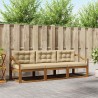 Ensemble de canapés d'extérieur 3 pcs Naturel et Beige 525699525699