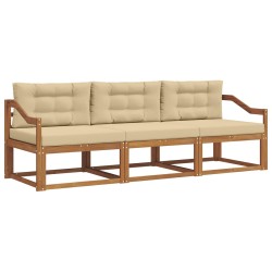 Ensemble de canapés d'extérieur 3 pcs Naturel et Beige 525699525699