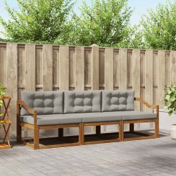 Ensemble de canapés d'extérieur 3 pcs Gris Naturel et Clair 525701525701