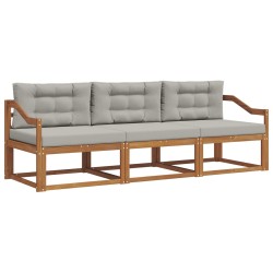 Ensemble de canapés d'extérieur 3 pcs Gris Naturel et Clair 525701525701