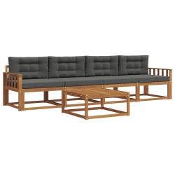 Ensemble de canapés d'extérieur 5 pcs Naturel et Anthracite 525703525703