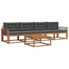 Ensemble de canapés d'extérieur 5 pcs Naturel et Anthracite 525703525703