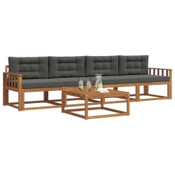 Ensemble de canapés d'extérieur 5 pcs Naturel et Anthracite 525703525703