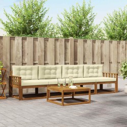 Ensemble de canapés d'extérieur 5 pcs Naturel et Crème 525704525704