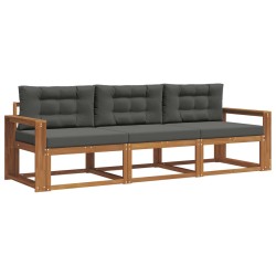 Ensemble de canapés d'extérieur 3 pcs Naturel et Anthracite 525705525705