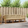 Ensemble de canapés d'extérieur 3 pcs Naturel et Beige 525706525706