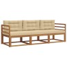 Ensemble de canapés d'extérieur 3 pcs Naturel et Beige 525706525706