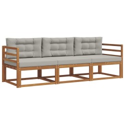 Ensemble de canapés d'extérieur 3 pcs Gris Naturel et Clair 525707525707