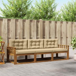 Ensemble de canapés d'extérieur 3 pcs Naturel et Beige 525709525709