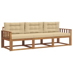 Ensemble de canapés d'extérieur 3 pcs Naturel et Beige 525709525709