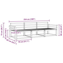 Ensemble de canapés d'extérieur 3 pcs Naturel 525710525710