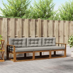 Ensemble de canapés d'extérieur 3 pcs Gris Naturel et Clair 525711525711