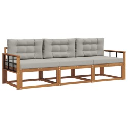 Ensemble de canapés d'extérieur 3 pcs Gris Naturel et Clair 525711525711
