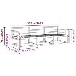 Ensemble de canapés d'extérieur 3 pcs Naturel 525713525713