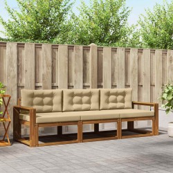 Ensemble de canapés d'extérieur 3 pcs Naturel et Beige 525714525714