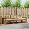 Ensemble de canapés d'extérieur 3 pcs Naturel et Beige 525714525714