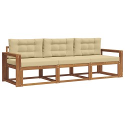 Ensemble de canapés d'extérieur 3 pcs Naturel et Beige 525714525714