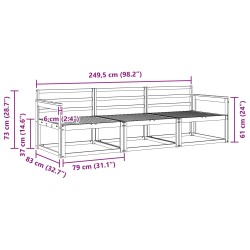 Ensemble de canapés d'extérieur 3 pcs Naturel 525716525716