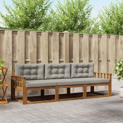 Ensemble de canapés d'extérieur 3 pcs Gris Naturel et Clair 525718525718