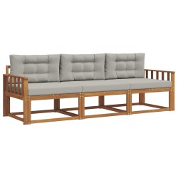 Ensemble de canapés d'extérieur 3 pcs Gris Naturel et Clair 525718525718