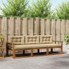 Ensemble de canapés d'extérieur 3 pcs Naturel et Beige 525719525719