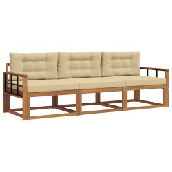 Ensemble de canapés d'extérieur 3 pcs Naturel et Beige 525719525719