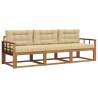 Ensemble de canapés d'extérieur 3 pcs Naturel et Beige 525719525719