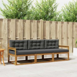 Ensemble de canapés d'extérieur 3 pcs Naturel et Anthracite 525721525721