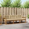 Ensemble de canapés d'extérieur 3 pcs Naturel et Beige 525725525725