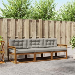 Ensemble de canapés d'extérieur 3 pcs Gris Naturel et Clair 525726525726