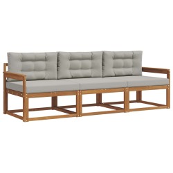 Ensemble de canapés d'extérieur 3 pcs Gris Naturel et Clair 525726525726