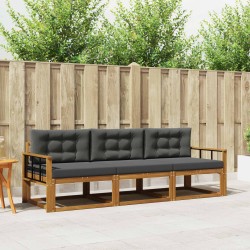 Ensemble de canapés d'extérieur 3 pcs Naturel et Anthracite 525727525727