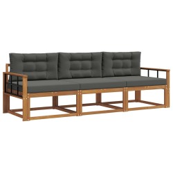 Ensemble de canapés d'extérieur 3 pcs Naturel et Anthracite 525727525727
