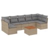 Salon de jardin avec coussins 8 pcs beige résine tressée 525729525729