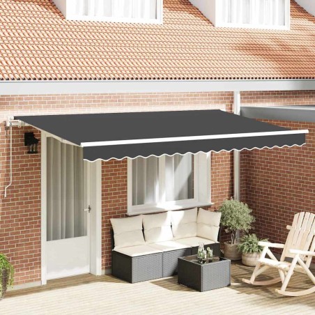 Auvent Rétractable Anthracite 400 x 200 cm tissu 525732525732