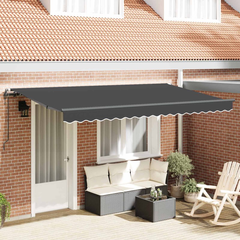 Auvent Rétractable Anthracite 400 x 200 cm tissu 525739525739