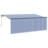 Auvent Rétractable Bleu et Blanc 400 x 200 cm 525743525743