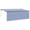 Auvent Rétractable Bleu et Blanc 400 x 200 cm 525745525745