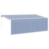 Auvent Rétractable Bleu et Blanc 400 x 200 cm 525747525747