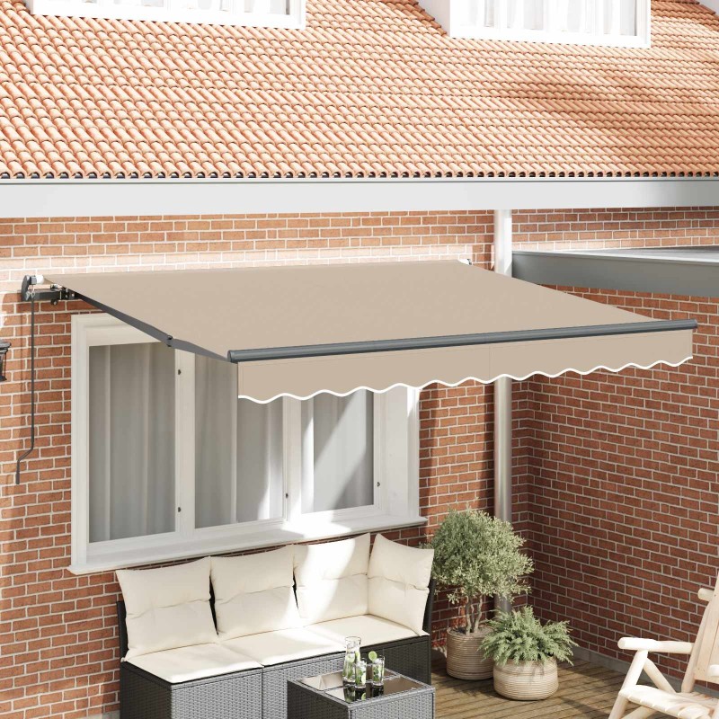 Auvent Rétractable Beige 350 x 200 cm tissu 525765525765