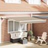 Auvent Rétractable avec Beige 300 x 250 cm tissu 525778525778