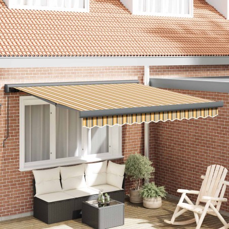 Auvent Rétractable Multicolore 300 x 250 cm Tissu et Métal 525781525781