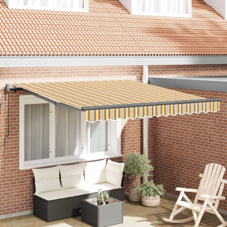 Auvent Rétractable Multicolore 300 x 250 cm Tissu et Aluminium 525785525785