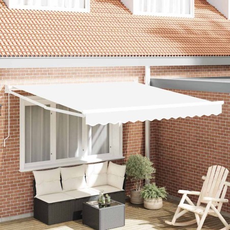 Auvent Rétractable Blanc 350 x 250 cm Polyester et Aluminium 525788525788