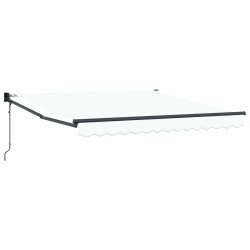 Auvent Rétractable Blanc 350 x 250 cm Polyester et Aluminium 525789525789