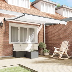 Auvent Rétractable Blanc 350 x 250 cm Polyester et Aluminium 525789525789